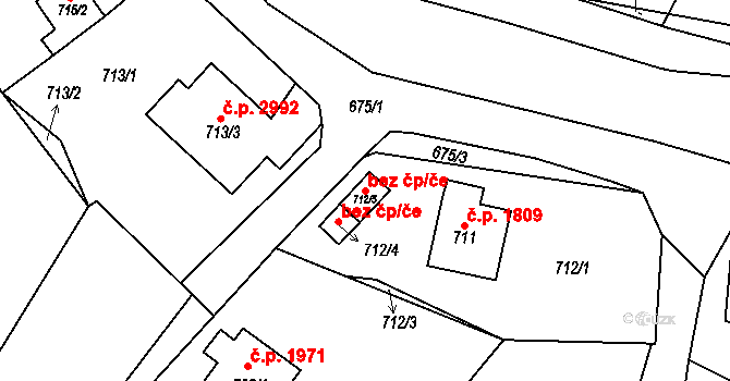 Rožnov pod Radhoštěm 98702505 na parcele st. 712/5 v KÚ Tylovice, Katastrální mapa
