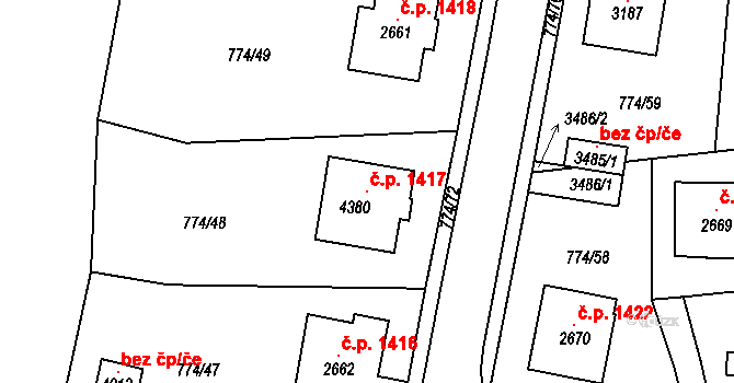 Humpolec 1417, Katastrální mapa