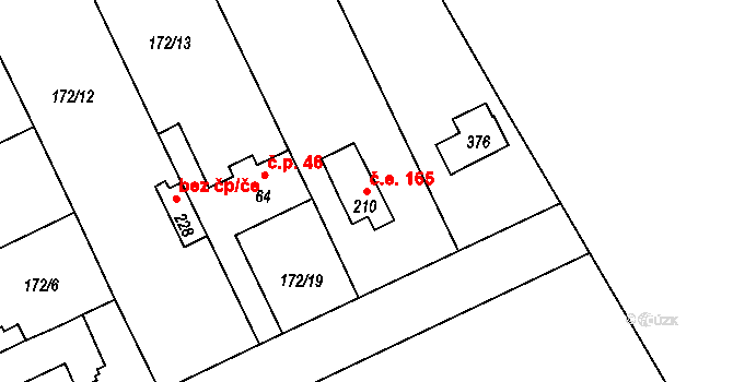 Štěnkov 165, Třebechovice pod Orebem na parcele st. 210 v KÚ Štěnkov, Katastrální mapa