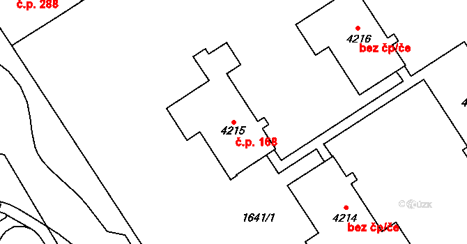 Cheb 168 na parcele st. 4215 v KÚ Cheb, Katastrální mapa