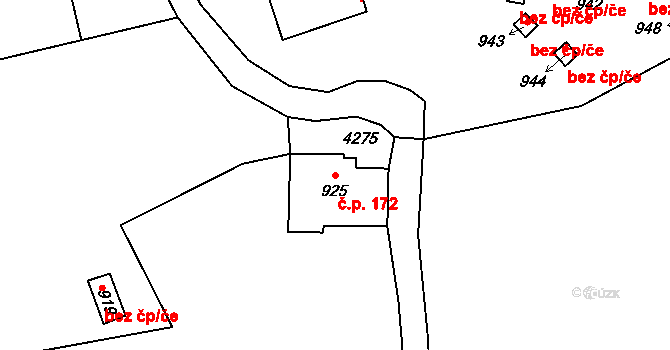 Malá Bystřice 172 na parcele st. 925 v KÚ Malá Bystřice, Katastrální mapa