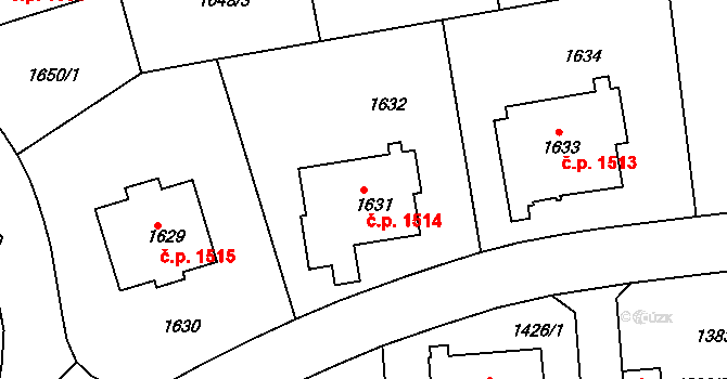 Dejvice 1514, Praha na parcele st. 1631 v KÚ Dejvice, Katastrální mapa