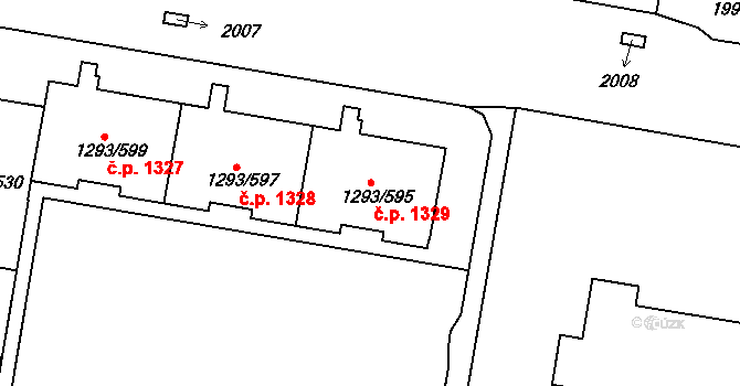 Řepy 1329, Praha na parcele st. 1293/595 v KÚ Řepy, Katastrální mapa