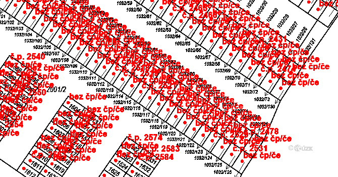 Uničov 2486 na parcele st. 1032/81 v KÚ Uničov, Katastrální mapa