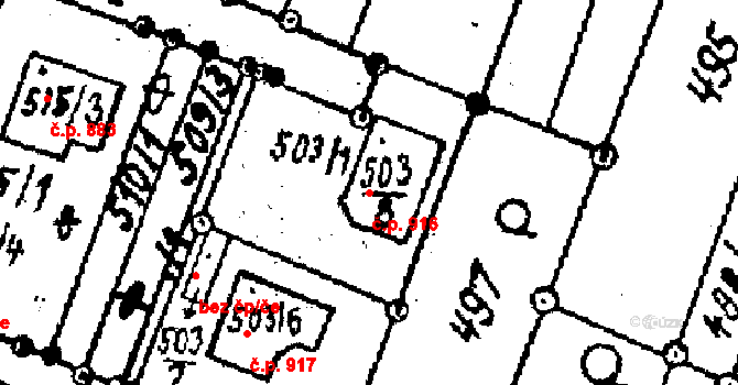 Kostelec na Hané 916 na parcele st. 503/8 v KÚ Kostelec na Hané, Katastrální mapa