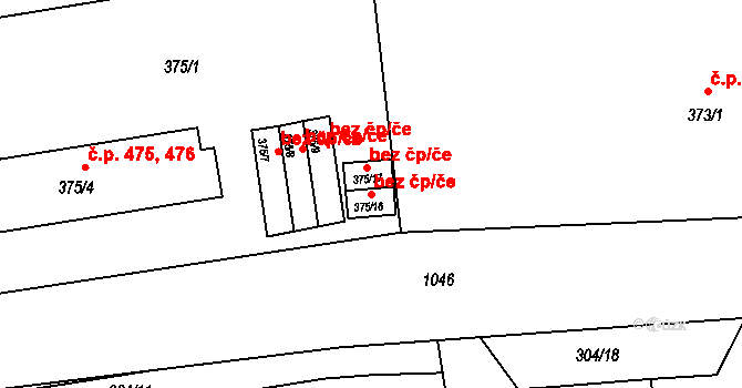 Liberec 47303506 na parcele st. 375/16 v KÚ Horní Růžodol, Katastrální mapa
