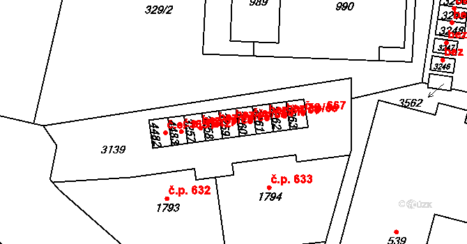 Cheb 47830506 na parcele st. 3259 v KÚ Cheb, Katastrální mapa