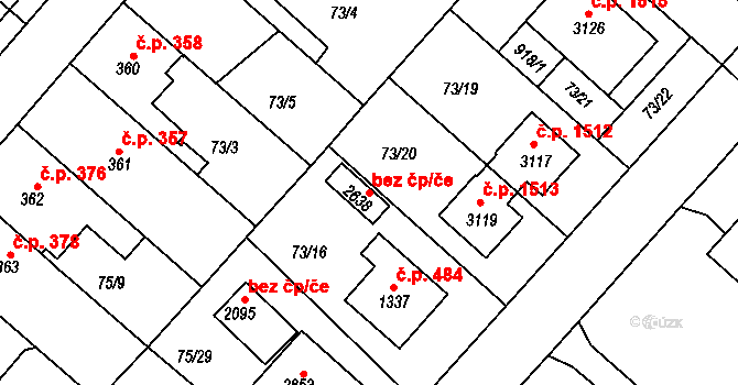 Neratovice 49548506 na parcele st. 2638 v KÚ Neratovice, Katastrální mapa