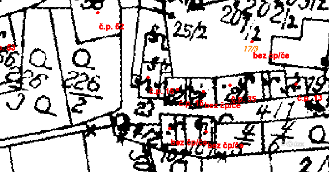 Kamenný Most 16 na parcele st. 23 v KÚ Kamenný Most, Katastrální mapa
