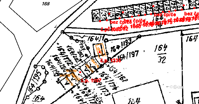 Dobšice 1235 na parcele st. 164/162 v KÚ Dobšice u Znojma, Katastrální mapa