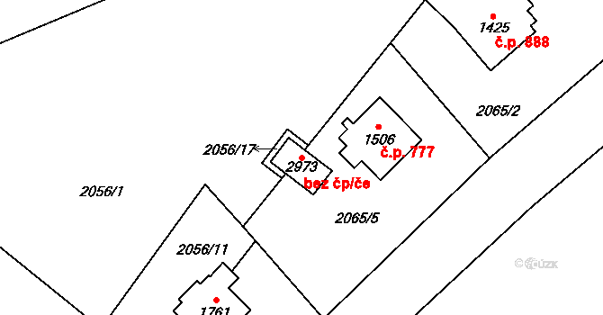 Horní Bečva 94741506 na parcele st. 2973 v KÚ Horní Bečva, Katastrální mapa