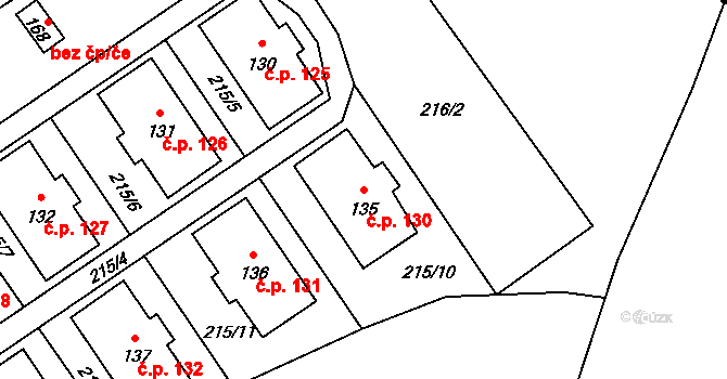Dolní Suchá 130, Hrádek nad Nisou na parcele st. 135 v KÚ Dolní Suchá u Chotyně, Katastrální mapa