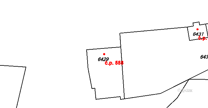 Petřvald 558 na parcele st. 6429 v KÚ Petřvald u Karviné, Katastrální mapa
