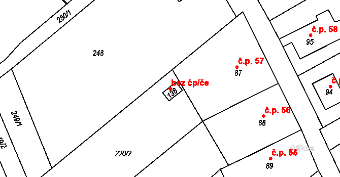 Dvůr Králové nad Labem 39003507 na parcele st. 138 v KÚ Žirecká Podstráň, Katastrální mapa