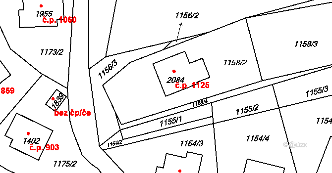 Vizovice 1125 na parcele st. 2084 v KÚ Vizovice, Katastrální mapa