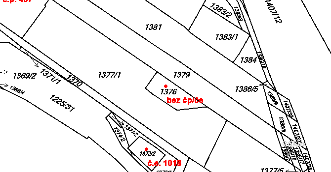 Brno 39501507 na parcele st. 1376 v KÚ Bystrc, Katastrální mapa