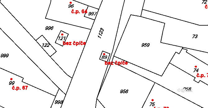 Chobot 40744507 na parcele st. 89 v KÚ Chobot, Katastrální mapa