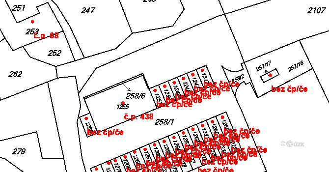 Grygov 40825507 na parcele st. 1250 v KÚ Grygov, Katastrální mapa
