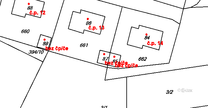 Tuřany 42086507 na parcele st. 87 v KÚ Tuřany u Kynšperku nad Ohří, Katastrální mapa