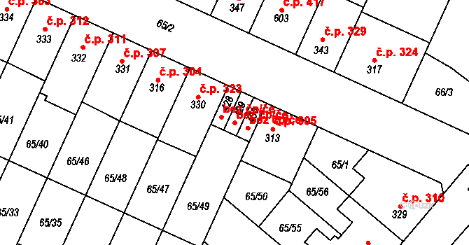 Přerov 43805507 na parcele st. 429 v KÚ Předmostí, Katastrální mapa