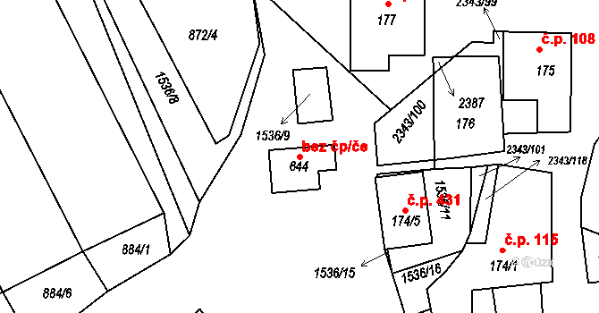 Křepice 45240507 na parcele st. 644 v KÚ Křepice u Hustopečí, Katastrální mapa