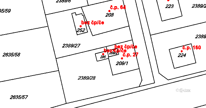 Křivsoudov 45396507 na parcele st. 285 v KÚ Křivsoudov, Katastrální mapa