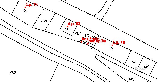 Stará Paka 45975507 na parcele st. 171 v KÚ Roškopov, Katastrální mapa
