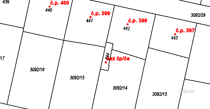 Lysice 46021507 na parcele st. 644 v KÚ Lysice, Katastrální mapa