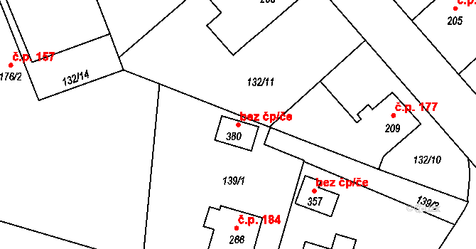 Sedlec-Prčice 48544507 na parcele st. 380 v KÚ Sedlec u Votic, Katastrální mapa