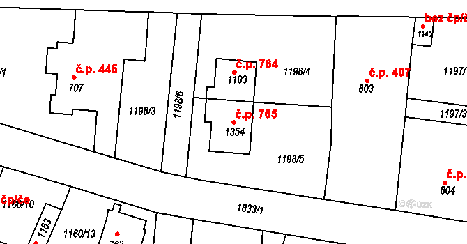 Vamberk 765, Katastrální mapa