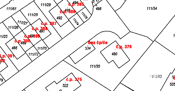Kralupy nad Vltavou 119647508 na parcele st. 534 v KÚ Minice u Kralup nad Vltavou, Katastrální mapa