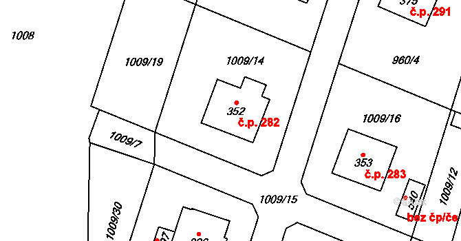 Adolfovice 282, Bělá pod Pradědem na parcele st. 352 v KÚ Adolfovice, Katastrální mapa