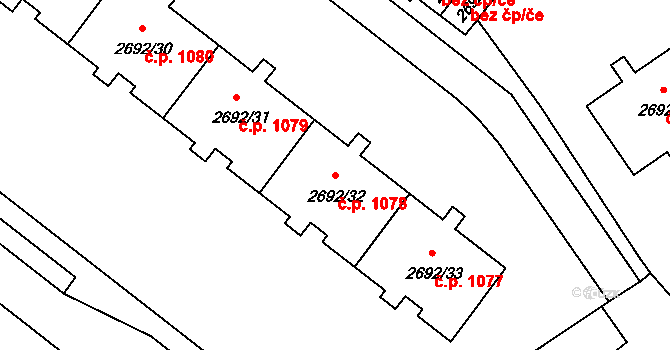 Braník 1078, Praha na parcele st. 2692/32 v KÚ Braník, Katastrální mapa