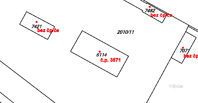 Havlíčkův Brod 3571 na parcele st. 6114 v KÚ Havlíčkův Brod, Katastrální mapa