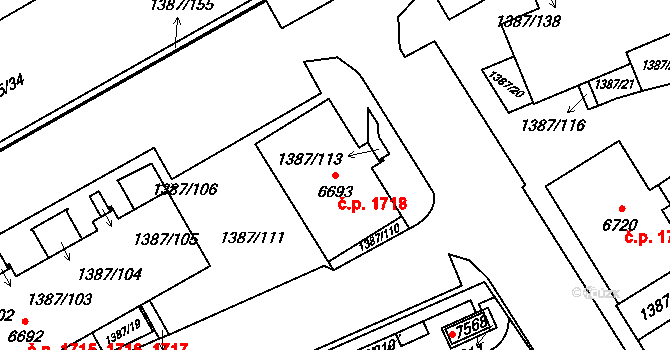 Beroun-Město 1718, Beroun na parcele st. 6693 v KÚ Beroun, Katastrální mapa