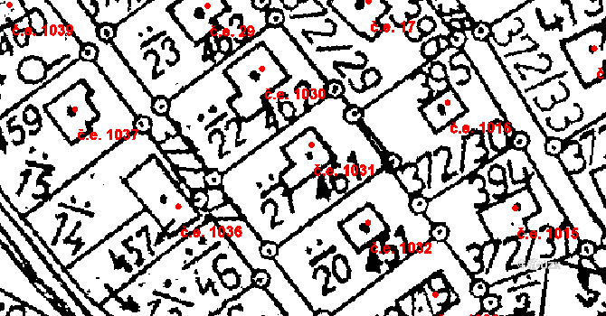 Kácov 1031 na parcele st. 461 v KÚ Kácov, Katastrální mapa