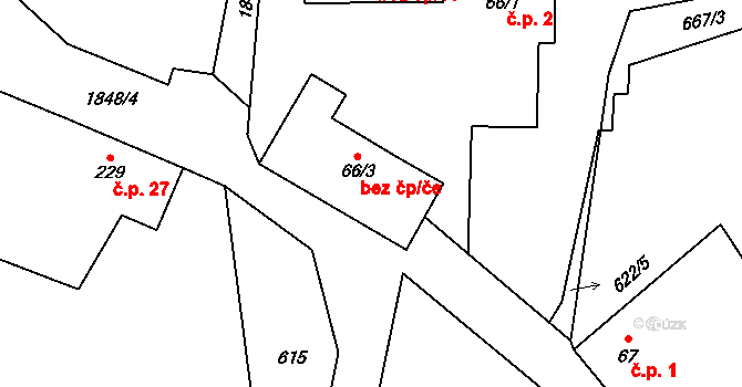 Včelákov 38068508 na parcele st. 66/3 v KÚ Příkrakov, Katastrální mapa