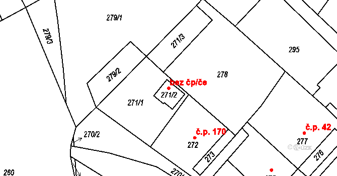 Bohumín 38236508 na parcele st. 271/2 v KÚ Pudlov, Katastrální mapa
