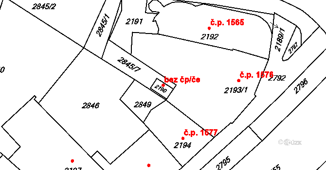 Opava 41429508 na parcele st. 2190 v KÚ Kateřinky u Opavy, Katastrální mapa