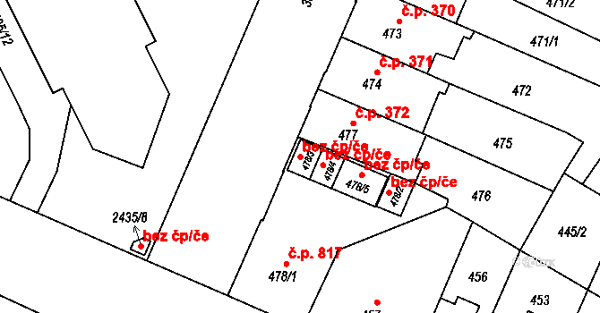 Opava 42355508 na parcele st. 478/3 v KÚ Opava-Předměstí, Katastrální mapa