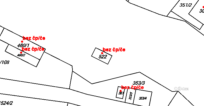 Třebovice 45497508 na parcele st. 522 v KÚ Třebovice, Katastrální mapa