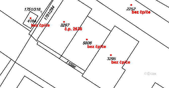 Uherský Brod 48726508 na parcele st. 3296 v KÚ Uherský Brod, Katastrální mapa