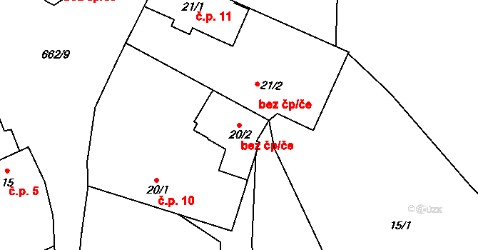 Vacov 48998508 na parcele st. 20/2 v KÚ Benešova Hora, Katastrální mapa