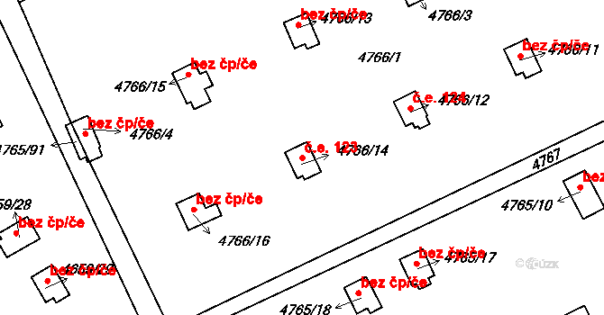 Dejvice 123, Praha na parcele st. 4766/14 v KÚ Dejvice, Katastrální mapa