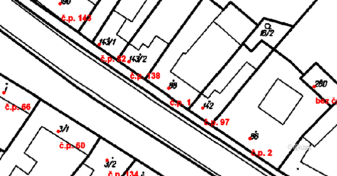 Kloboučky 1, Bučovice na parcele st. 88 v KÚ Kloboučky, Katastrální mapa