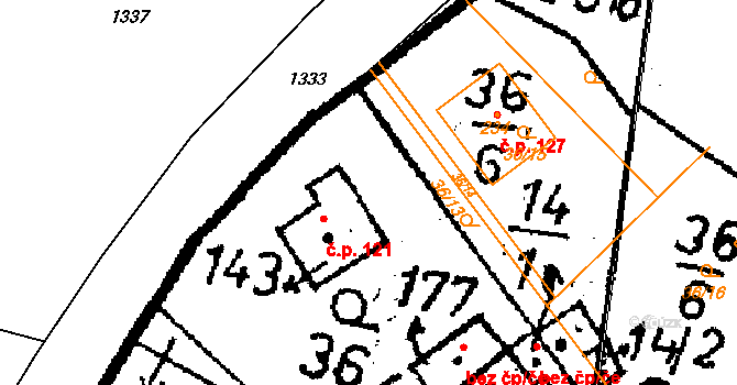 Paběnice 17, Katastrální mapa