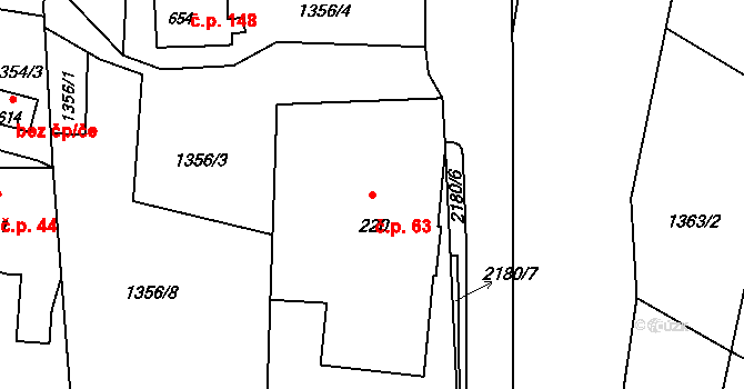 Huntířov 63, Skuhrov na parcele st. 220 v KÚ Skuhrov u Železného Brodu, Katastrální mapa