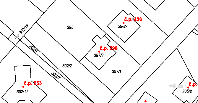 Krmelín 298 na parcele st. 397/2 v KÚ Krmelín, Katastrální mapa