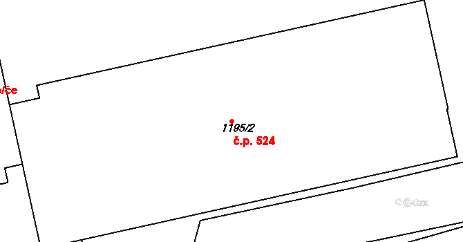 Poříčí 524, Trutnov na parcele st. 1195/2 v KÚ Poříčí u Trutnova, Katastrální mapa