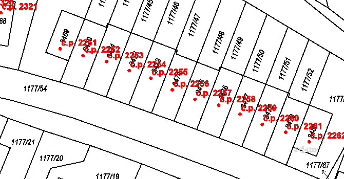 Říčany 2256 na parcele st. 3474 v KÚ Říčany u Prahy, Katastrální mapa